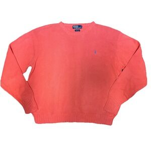 Vintage Polo Ralph Lauren Sweater Size XL 80s Coral Crew Neck Mid‎ Weight *read*